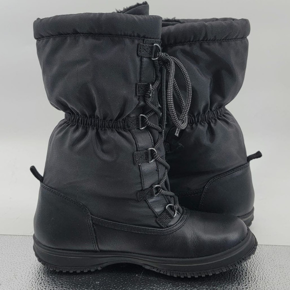 Coach Sage All Weather Leather Nylon Boots 6 Black 36 EUR - Picture 13 of 14